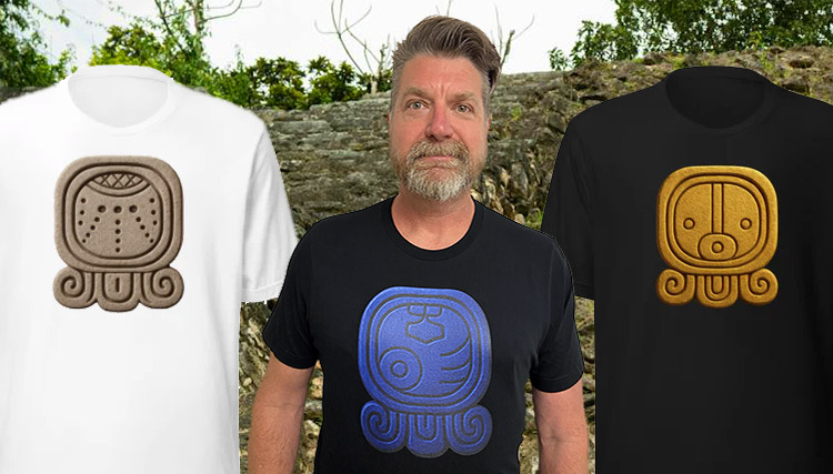Mayan Sun Sign T-Shirts for Sale - Black or White T-shirts, all 20 Glyphs